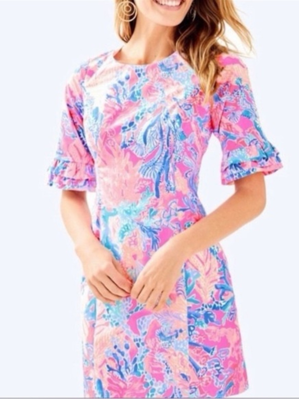 Lily Pulitzer Fiesta dress pink ruffles size 00